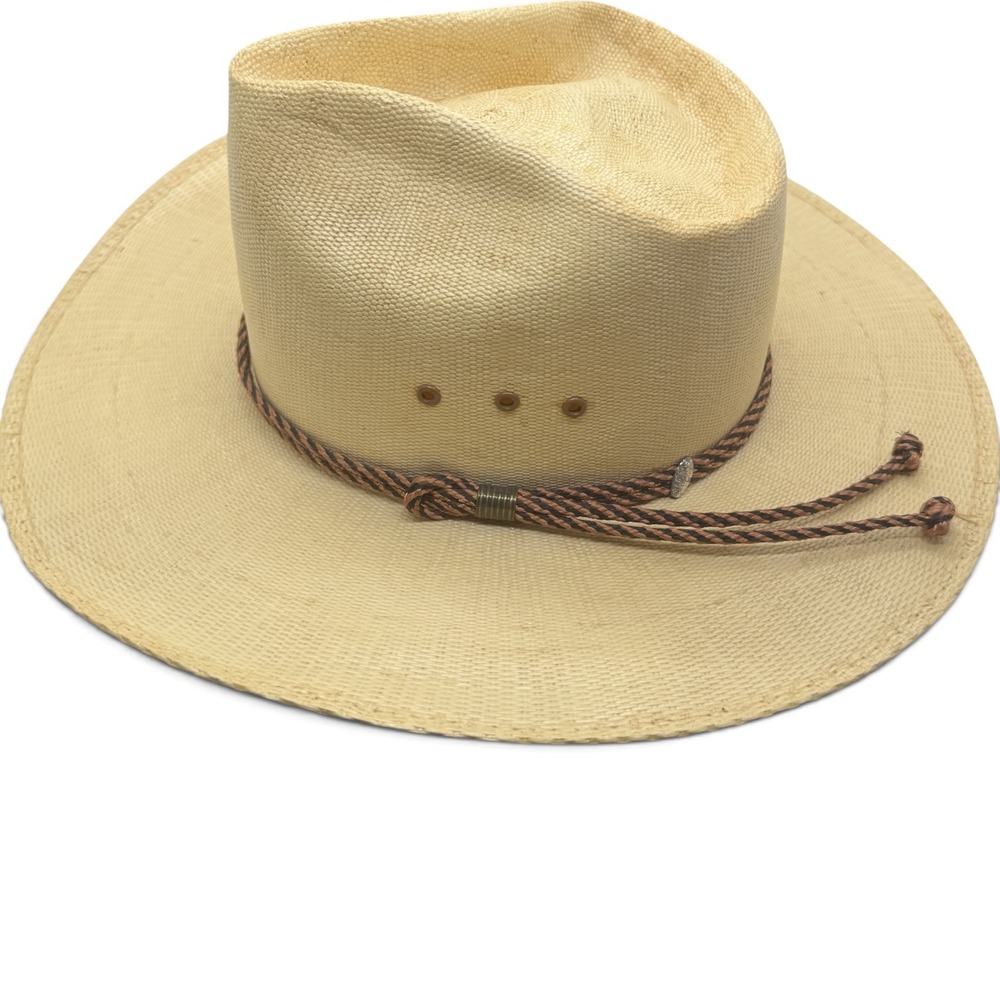 Vintage American Hat Co Bangora Straw Cowboy Hat Size 7 Western Rodeo USA Made